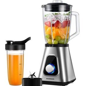 SHARDOR 1200W Blender for Shakes and Smoothies, 52 Oz Countertop Silver USA Ship